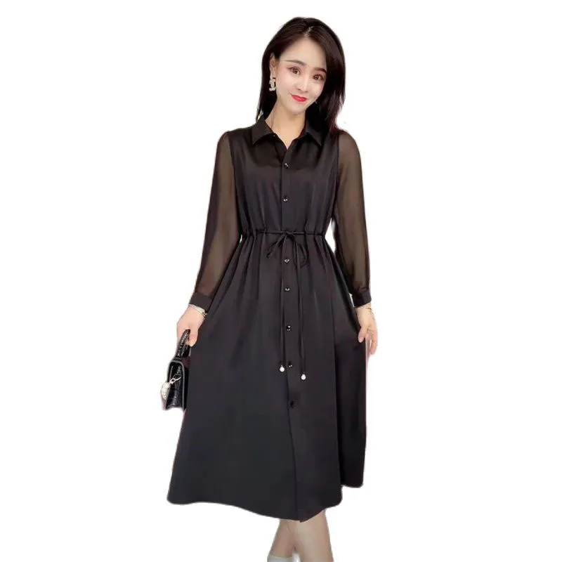 Women's Fashion Dress Dress Loose 4XL Loose Long Sleeve A-line Dress Women Mid-length Button lace-up Dresses Mujer Vestidos
Women's Fashion Dress Dress Loose 4XL Loose Long Sleeve A-line Dress Women Mid-length Button lace-up Dresses Mujer Vestidos