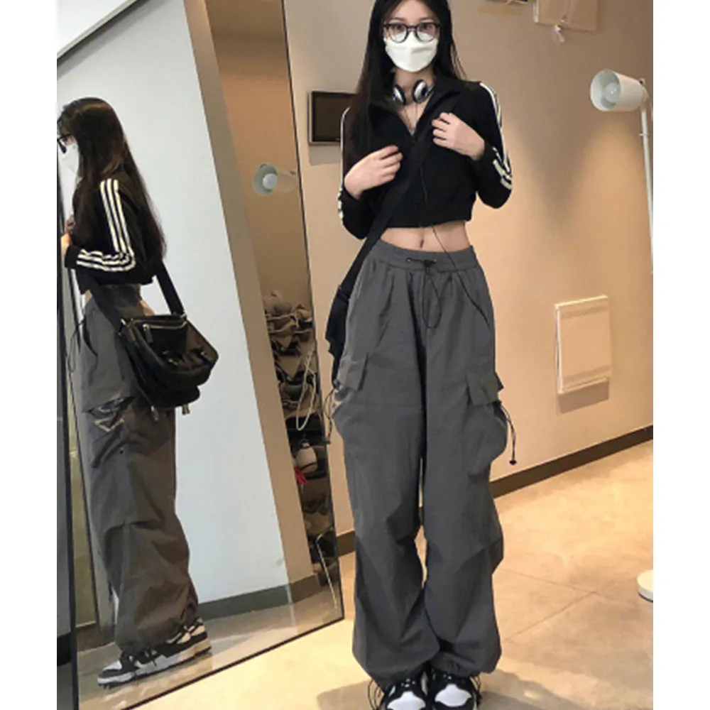 

Y2K Women Streetwear Harajuku Casual Parachute Pants for Men Sweatpants Wide Leg Joggers Trousers Clothes Techwear Cargo Korean