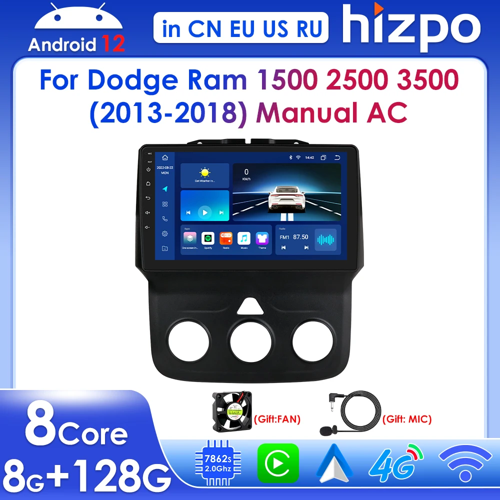 Hizpo Android 12 for Dodge Ram 1500 2500 3500 Car Radio Automotive Multimedia Stereo BT GPS Navi RDS Carplay Screen Head Unit 4G
Hizpo Android 12 for Dodge Ram 1500 2500 3500 Car Radio Automotive Multimedia Stereo BT GPS Navi RDS Carplay Screen Head Unit 4G