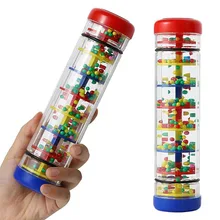 Montessori Baby Rain Stick Maker Hourglass Music Hand Shaking Rattle Baby Sensory Educational Toys Musical Instrument Fun Gifts