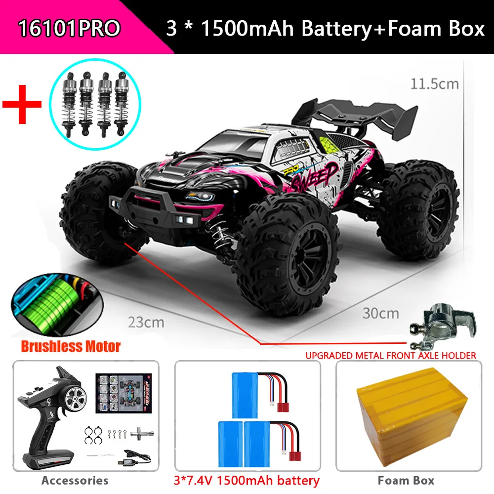 SCY 16101PRO 1:16 70KM/H Or 50KM/H 4WD RC Car Remote Control Cars High Speed Drift Monster Truck for Kids vs Wltoys 144001 Toys
SCY 16101PRO 1:16 70KM/H Or 50KM/H 4WD RC Car Remote Control Cars High Speed Drift Monster Truck for Kids vs Wltoys 144001 Toys