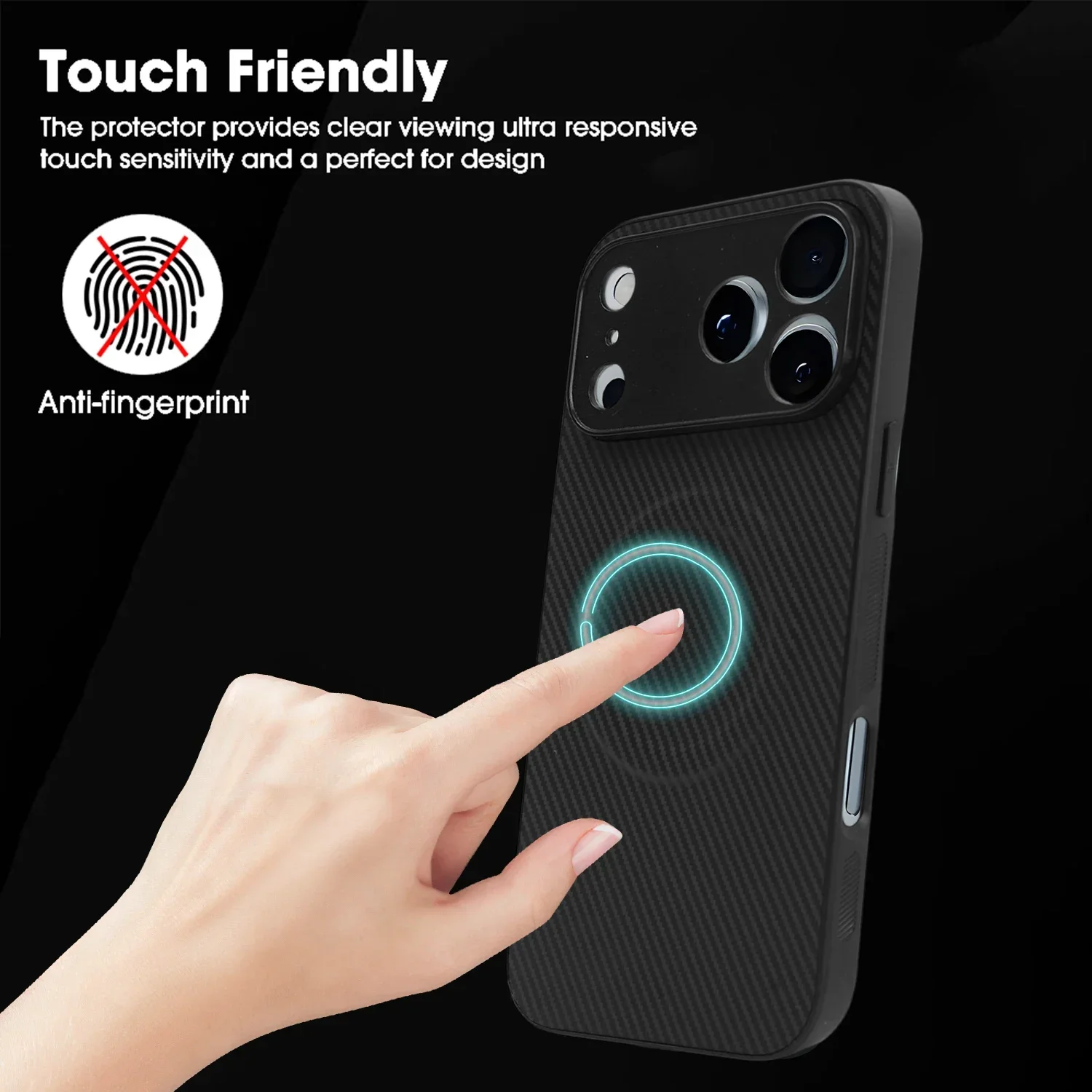 Carbon Fiber Magnetic Case for IPhone 17/17 Pro/17 Air/17 ProMax Ultra Slim Shockproof Phone Cover with Metal Lens Protectors S2bb8e788768d48d796374e5b080113a3n