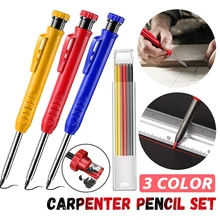 Carpenter Pencil Built-in Sharpener Architect Woodworking Mechanical Pencil 3 Colors Refill Construction Marking Tool Scriber
Carpenter Pencil Built-in Sharpener Architect Woodworking Mechanical Pencil 3 Colors Refill Construction Marking Tool Scriber