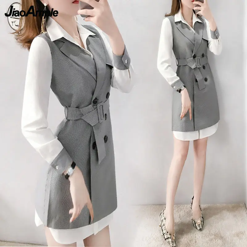 2024 Spring Suit Women's Fashion Temperament Shirt Dress Vest Two-piece Korean Elegant Coat Midi Skirt Set Female Clothing
2024 Spring Suit Women's Fashion Temperament Shirt Dress Vest Two-piece Korean Elegant Coat Midi Skirt Set Female Clothing