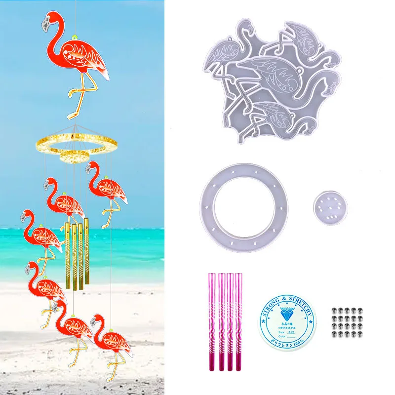 Flamingo Wind Chime Pendant Resin Mold DIY Flamingo Wind Chime Living Room Pendant Decoration Wind Chime Silicone Mold
Flamingo Wind Chime Pendant Resin Mold DIY Flamingo Wind Chime Living Room Pendant Decoration Wind Chime Silicone Mold