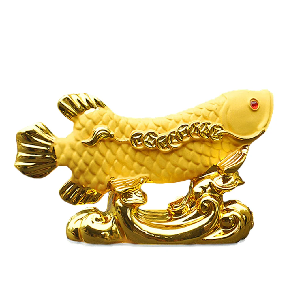 

Fish Statue Car Ornament Resin Fish Fengshui Statue Fish Car Statue Fish Car Ornament for Car Interior Families Lover Friends