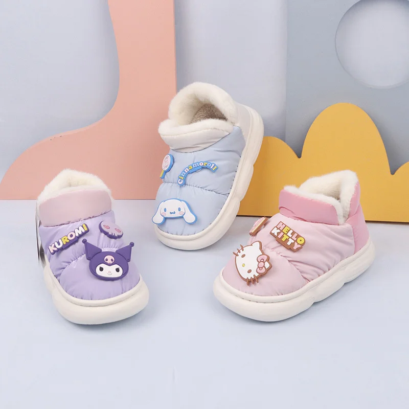 

Sanrio Hellokitty Parent-Child Snow Boots Cartoon Kuromi Winter Cotton-Padded Shoes Cute Cinnamoroll Plush Shoes Anime Girl Gift