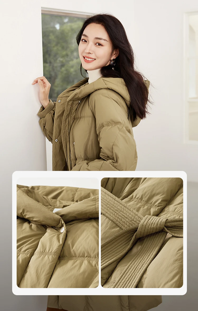 SENTUBILA Women's Winter Puffer Down Jacket Women 2024 Hooded Lantern Sleeve Windproof Mid-Length Down Coats Ladies W44Y58448X SENTUBILA Women's Winter Puffer Down Jacket Women 2024 Hooded Lantern Sleeve Windproof Mid-Length Down Coats Ladies W44Y58448X