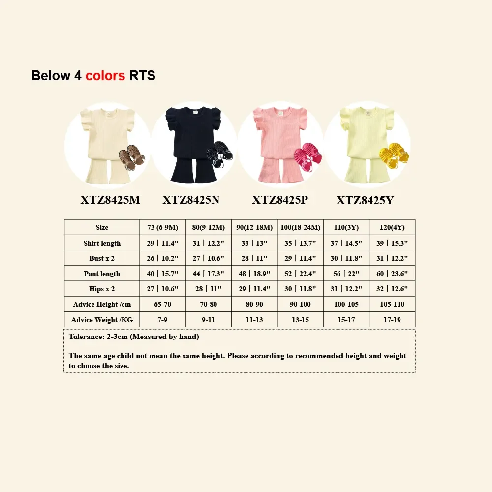 Korean Style Summer Kids Bell Bottoms Cool Pleated Tops Casual Set Little Girl's Suit with Flying Sleeves Fashion Toddler Sets 1 S2bbed8d6938f47c8bbf663ca2fded0bdG