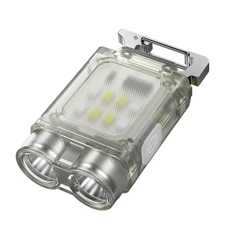 

Keyring Flashlight Dual Light Keychain Flashlights High Lumens With 6 Modes Convenient Camping Lights Magnetic Pocket Light