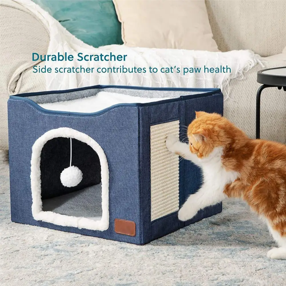 Cat Bed House With Scratch Pad Hideaway Hut Washable Mat Large Space For Multi Small Pets Indoor Kittens Cute Modern Cat Nest
Cat Bed House With Scratch Pad Hideaway Hut Washable Mat Large Space For Multi Small Pets Indoor Kittens Cute Modern Cat Nest