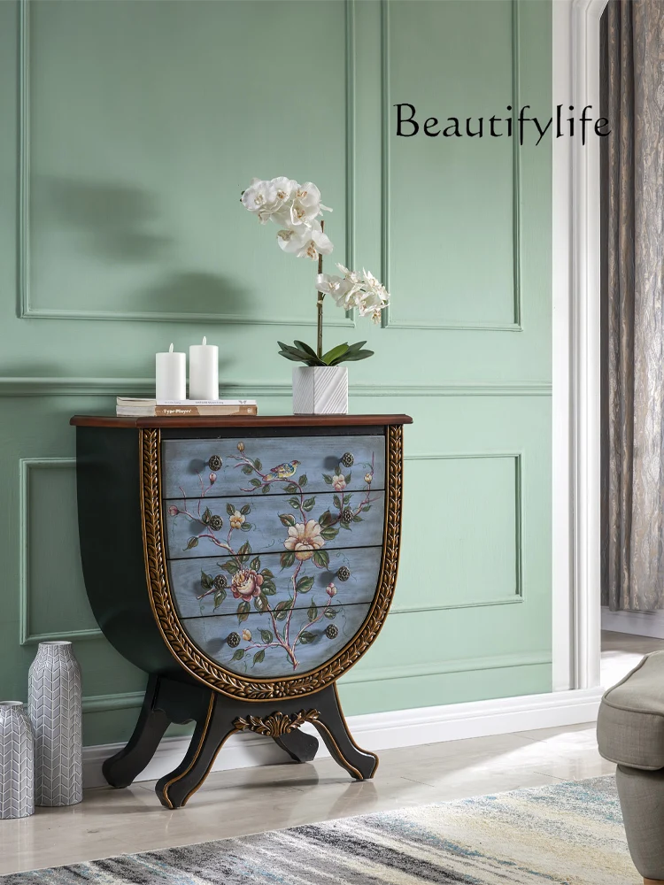Small Apartment Hand Painting American Solid Wood Four-Bucket Cabinet Retro Distressed Entrance Cabinet European Style Lobby
Small Apartment Hand Painting American Solid Wood Four-Bucket Cabinet Retro Distressed Entrance Cabinet European Style Lobby