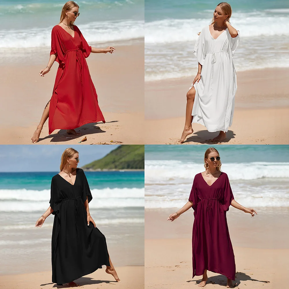 2023 Spring Summer Beach Smock Rayon Waist Drawstring Holiday Gown Bikini Sunscreen Shirt Women Beach Coat
2023 Spring Summer Beach Smock Rayon Waist Drawstring Holiday Gown Bikini Sunscreen Shirt Women Beach Coat