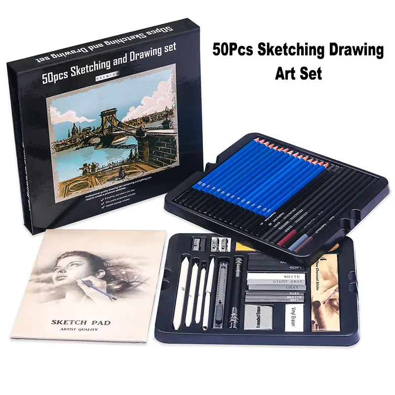 36Pcs 50Pcs Set Professional Sketching Drawing Pencils Charcoal Graphite Stick Sketchbook Complete Graphing Art Kit For Artists 
36Pcs 50Pcs Set Professional Sketching Drawing Pencils Charcoal Graphite Stick Sketchbook Complete Graphing Art Kit For Artists
