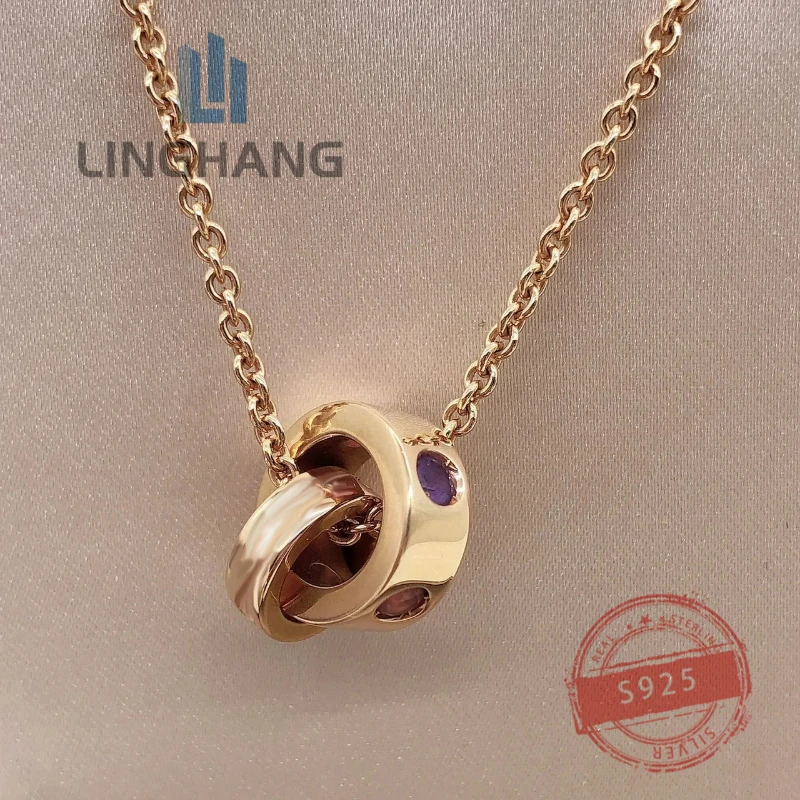 1:1Customized European and American popular brand double ring gemstone necklace s925 silver luxury necklace Valentine's Day gift
1:1Customized European and American popular brand double ring gemstone necklace s925 silver luxury necklace Valentine's Day gift