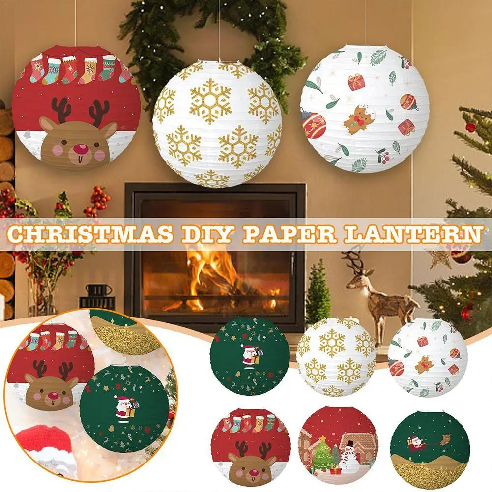 Christmas Hanging Paper Lanterns Xmas Santa Snowman Deer Ball Round Lanterns Christmas Decorations for Party Home Noel Supplies
Christmas Hanging Paper Lanterns Xmas Santa Snowman Deer Ball Round Lanterns Christmas Decorations for Party Home Noel Supplies
