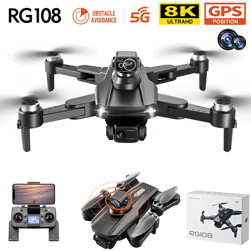 RG108 MAX GPS Drone 8K Professional Dual HD Camera FPV 3KM Aerial Photography Brushless Motor Foldable Quadcopter Toys
RG108 MAX GPS Drone 8K Professional Dual HD Camera FPV 3KM Aerial Photography Brushless Motor Foldable Quadcopter Toys