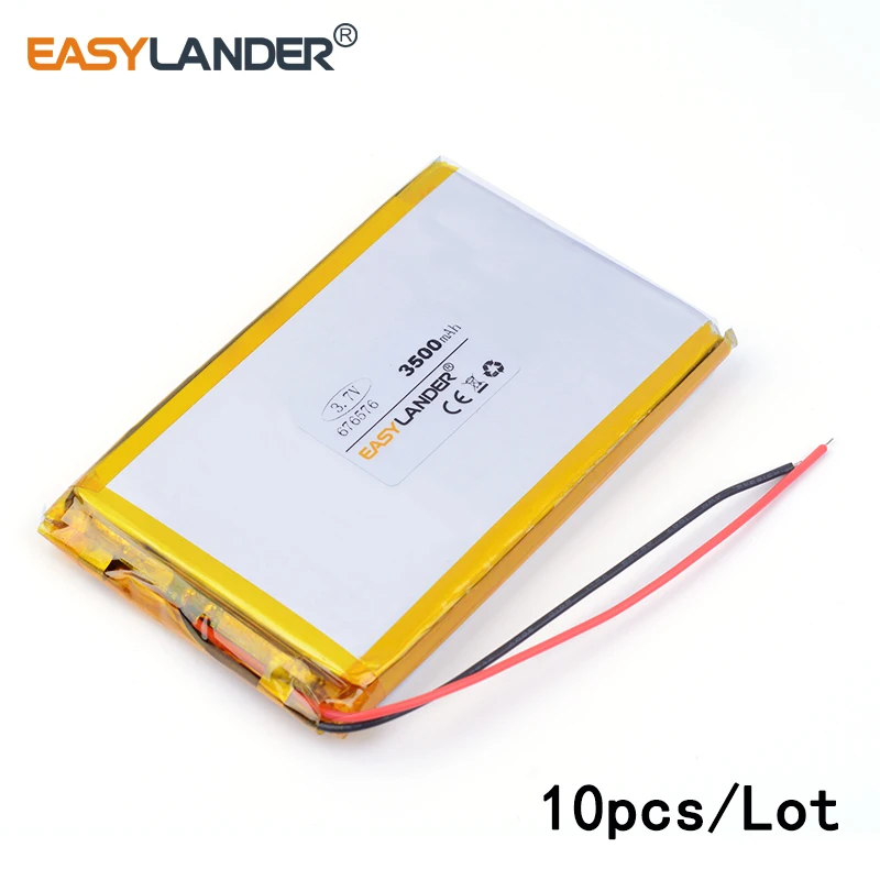 10pcs /Lot 3500mAH 676576 3.7v lithium Li ion polymer rechargeable battery for tablet pc GPS mp3 mp4 cell phone speaker
10pcs /Lot 3500mAH 676576 3.7v lithium Li ion polymer rechargeable battery for tablet pc GPS mp3 mp4 cell phone speaker