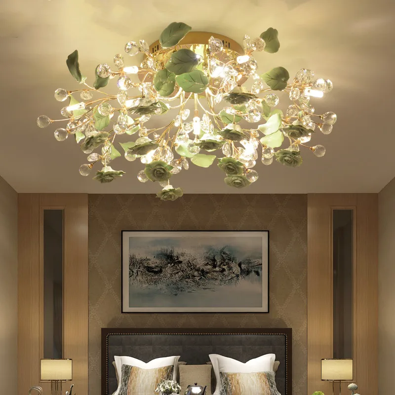 European crystal ceiling lamp luxury modern simple ceramic ceiling lamp bedroom dining room creative flower lamp
European crystal ceiling lamp luxury modern simple ceramic ceiling lamp bedroom dining room creative flower lamp