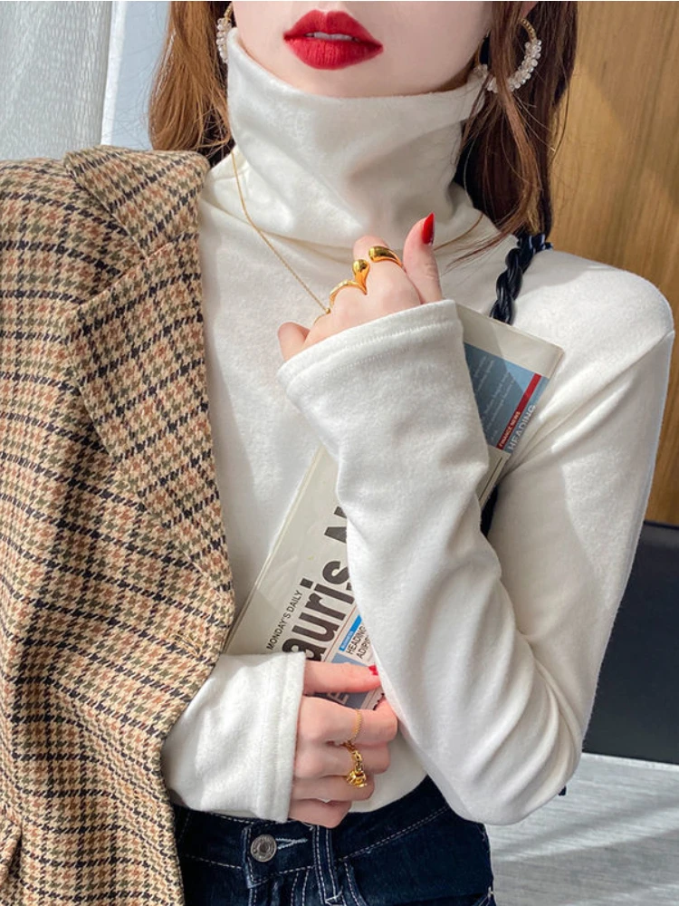 White Womens Pullovers 2024 New Simplicity Slimming High Necked Base Shirt Korean Version Spring Solid Color Stacked Collar Top
White Womens Pullovers 2024 New Simplicity Slimming High Necked Base Shirt Korean Version Spring Solid Color Stacked Collar Top