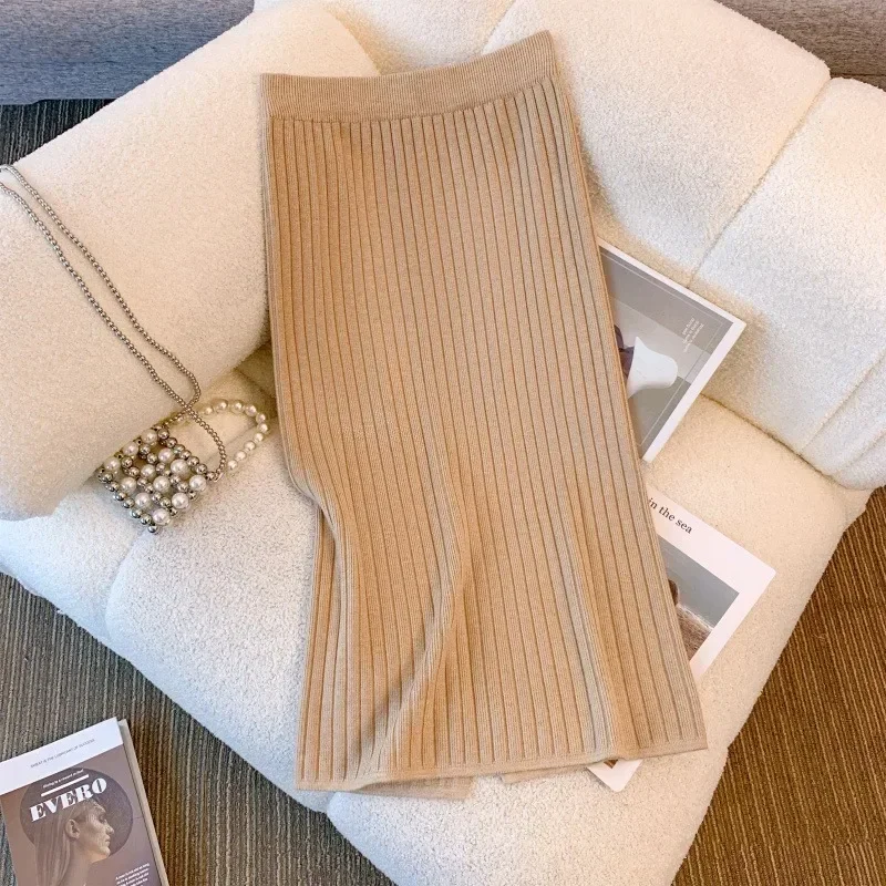 2023 High Waist Hip-wrap Knitted Skirt Casual Autumn Office Lady Solid Straight Skirt Winter Stripe Mid-length Woman Skirt 29474
2023 High Waist Hip-wrap Knitted Skirt Casual Autumn Office Lady Solid Straight Skirt Winter Stripe Mid-length Woman Skirt 29474