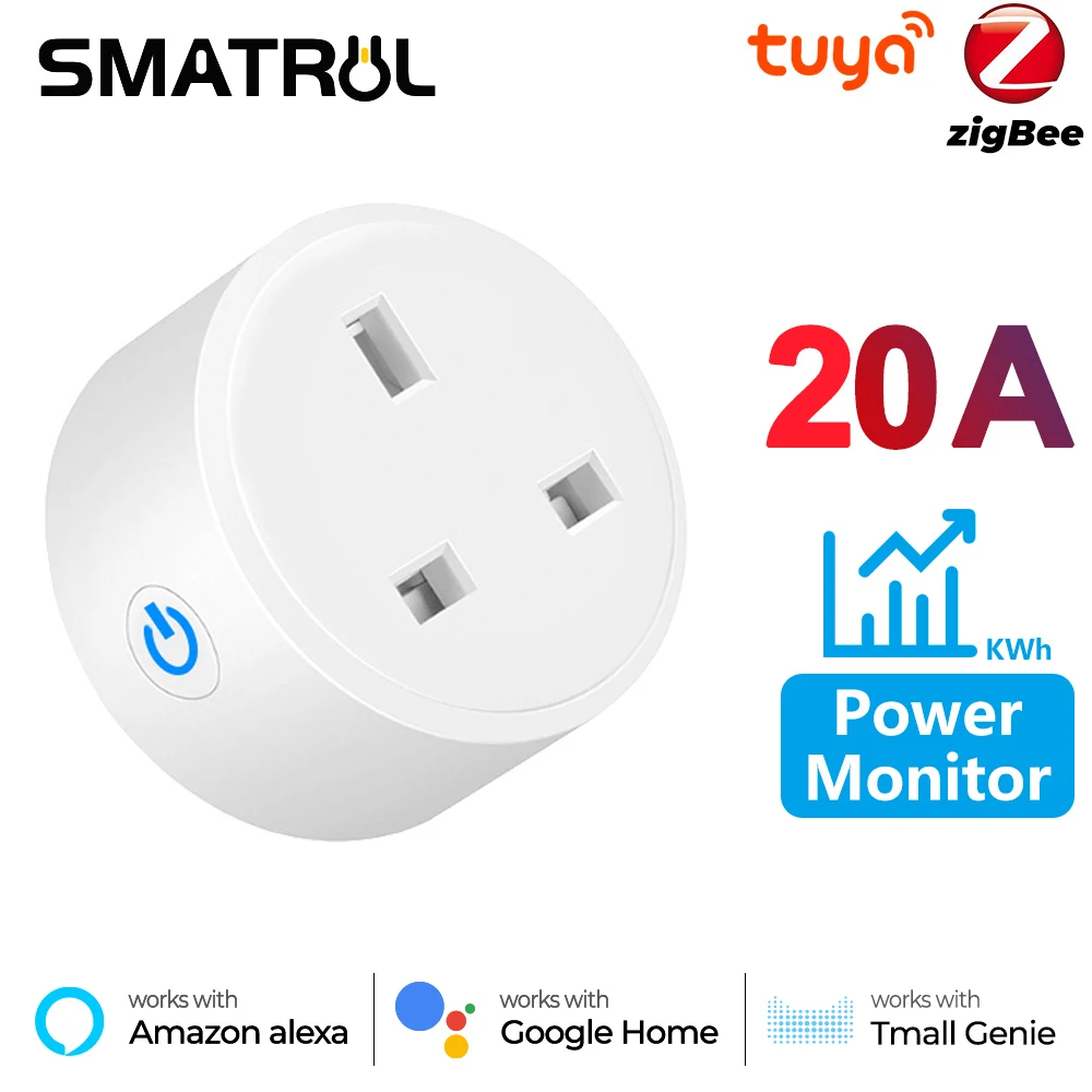 Power Monitor 20A 16A Tuya Smart Zigbee Socket Plug Uk Wireless Outlet with Energy Monitering Works with Alexa Google Home
Power Monitor 20A 16A Tuya Smart Zigbee Socket Plug Uk Wireless Outlet with Energy Monitering Works with Alexa Google Home
