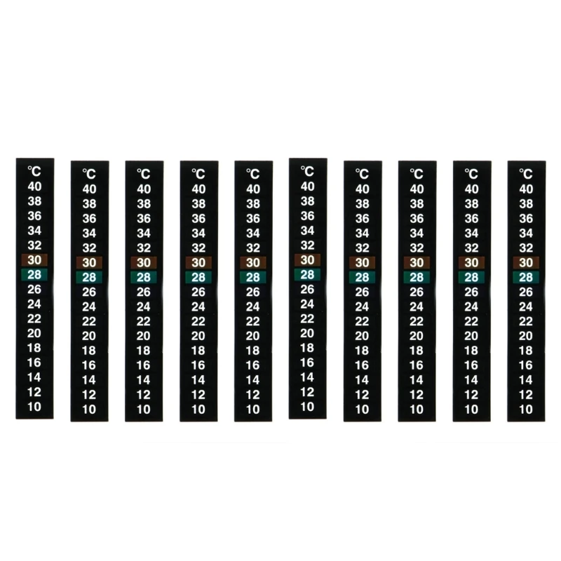 

10Pcs On Thermometer Strips Digital Temperature Sticker for Fermenting Brewing Wine Cellar Aquariums 10-40°C A0KF