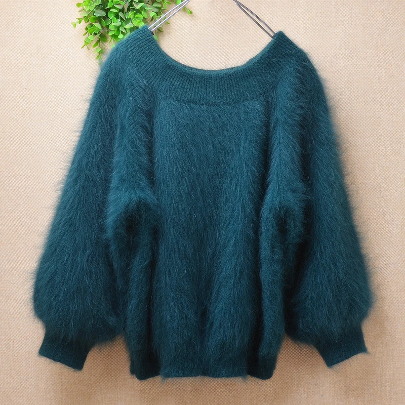 Female Women Fall Winter Clothing Green Hairy Mink Casshmere Knitted Three Quarter Sleeves O-Neck Loose Pullover Short Sweater
Female Women Fall Winter Clothing Green Hairy Mink Casshmere Knitted Three Quarter Sleeves O-Neck Loose Pullover Short Sweater
