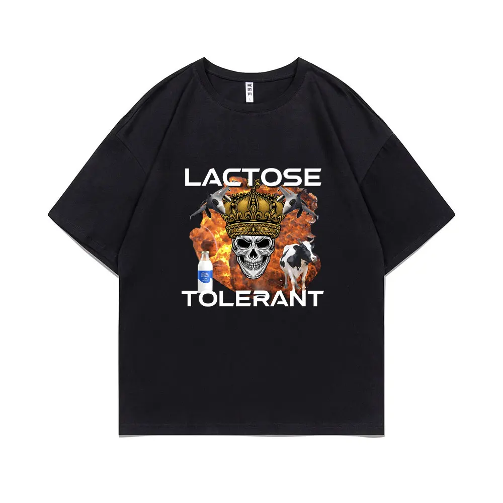 Lactose Tolerant Funny Meme Trendy King Skull Graphic T-shirt Men Women Casual Oversized T Shirts Men's Vintage O-collar Tshirt
Lactose Tolerant Funny Meme Trendy King Skull Graphic T-shirt Men Women Casual Oversized T Shirts Men's Vintage O-collar Tshirt