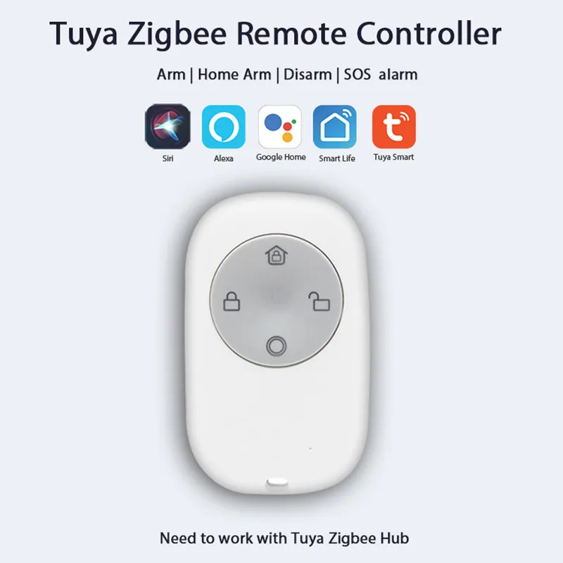Tuya Zigbee3.0 Remote Control With 4 Key Arm Disarm SOS Button One-Key Alarm For Elderly Help With Smart Life App Control
Tuya Zigbee3.0 Remote Control With 4 Key Arm Disarm SOS Button One-Key Alarm For Elderly Help With Smart Life App Control