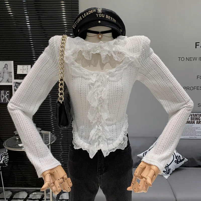 Fresh Sweet Gentle Square Neck Lace Splice Slim Fit Cute Long sleeved Bottom T-Shirt for Women
Fresh Sweet Gentle Square Neck Lace Splice Slim Fit Cute Long sleeved Bottom T-Shirt for Women