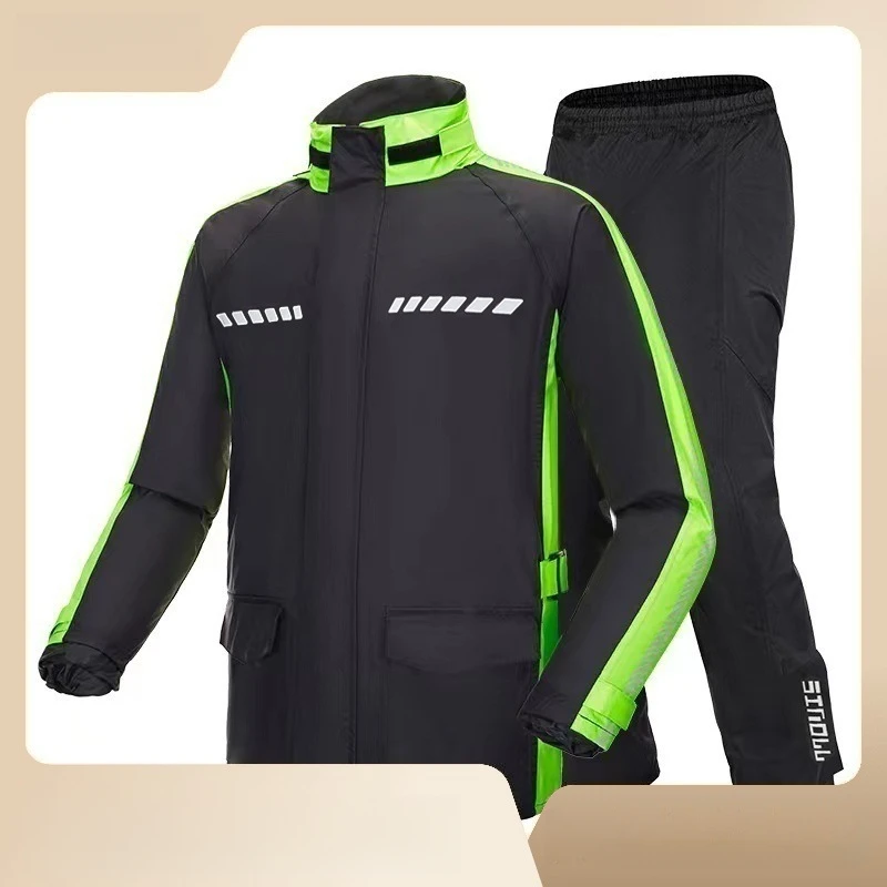 Men's thickened motorcycle raincoat and rainpants set, reflective split rainproof and riot proof, mountain climbing rain gear
Men's thickened motorcycle raincoat and rainpants set, reflective split rainproof and riot proof, mountain climbing rain gear