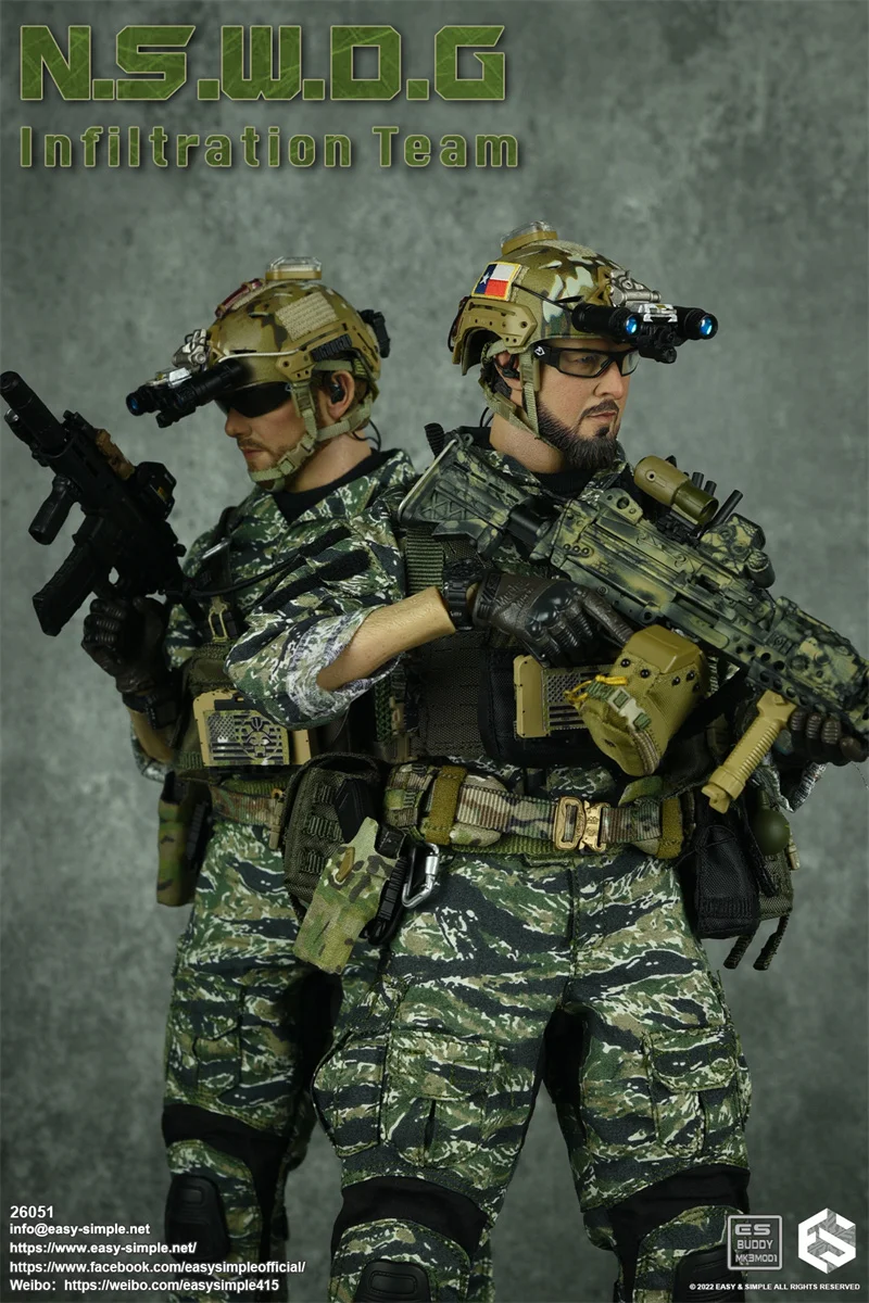 EASY&SIMPLE ES 26051 1/6 N.S.W.D.G Infiltration Team Soldier Figure Model 12'' Male Soldier Action Figure Body Doll Full Set Toy
EASY&SIMPLE ES 26051 1/6 N.S.W.D.G Infiltration Team Soldier Figure Model 12'' Male Soldier Action Figure Body Doll Full Set Toy