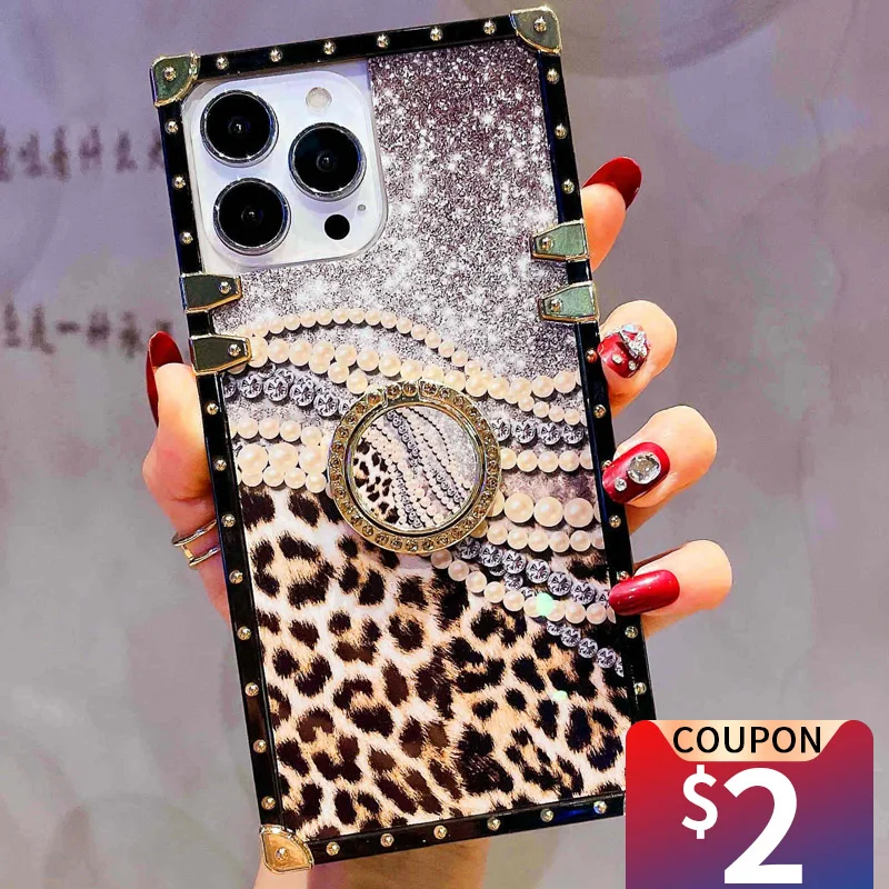 Luxury Leopard Feather Diamond Ring iPhone 14 Plus 13 Pro 12 Pro Max 11 XR Cover Shockproof Case For iPhone XR Xs Max 8 Plus SE
Luxury Leopard Feather Diamond Ring iPhone 14 Plus 13 Pro 12 Pro Max 11 XR Cover Shockproof Case For iPhone XR Xs Max 8 Plus SE