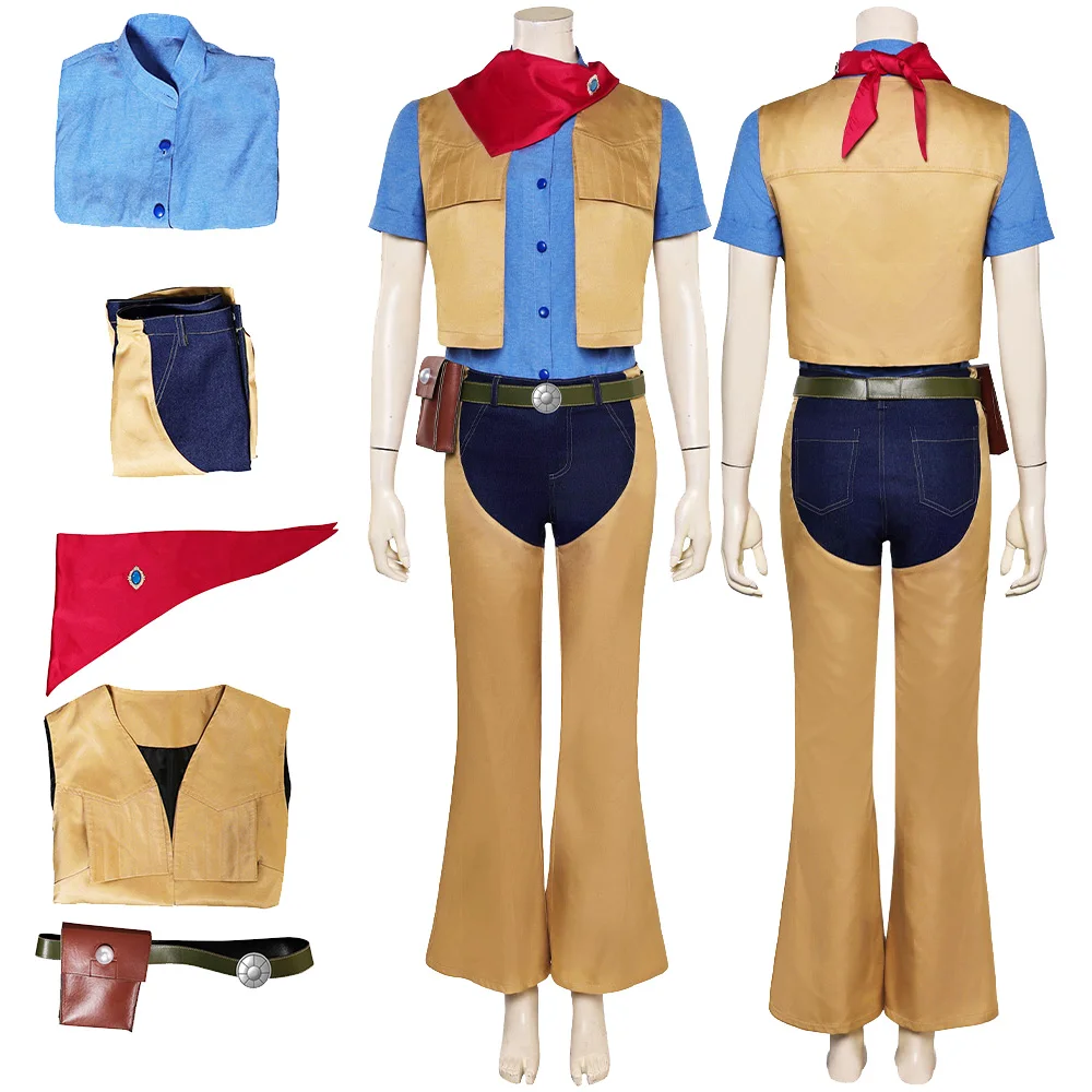 

Adult Peach Cosplay Princess Costume Female Uniform Vest Shirt Pants Belt Women Outfits Halloween Carnival Party Role Play Suit