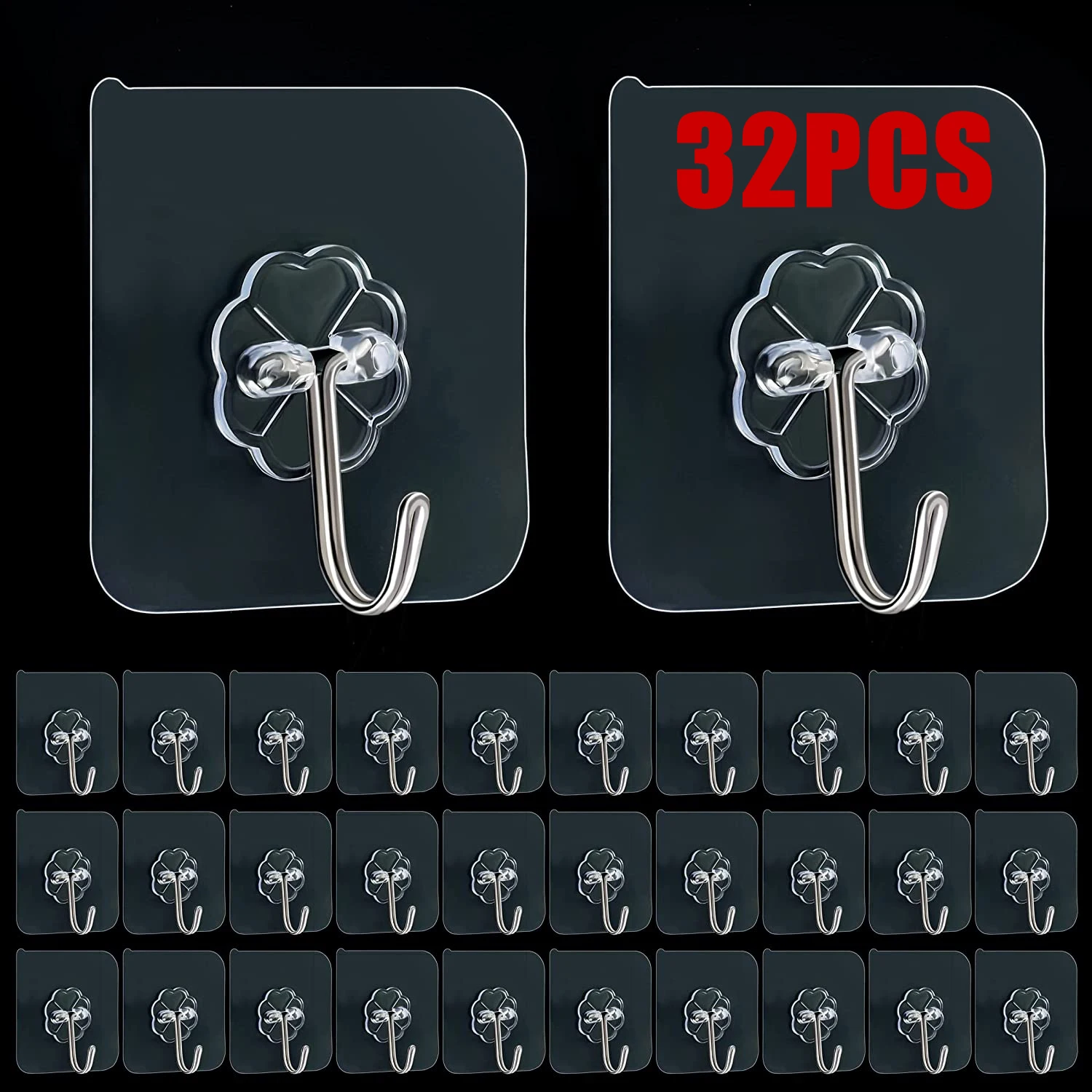 32PCS Kitchen Seamless Adhesive Hook Bathroom Transparent Wall Hanging AdhesiveWall Door Strong Nail Free Small Hook
32PCS Kitchen Seamless Adhesive Hook Bathroom Transparent Wall Hanging AdhesiveWall Door Strong Nail Free Small Hook
