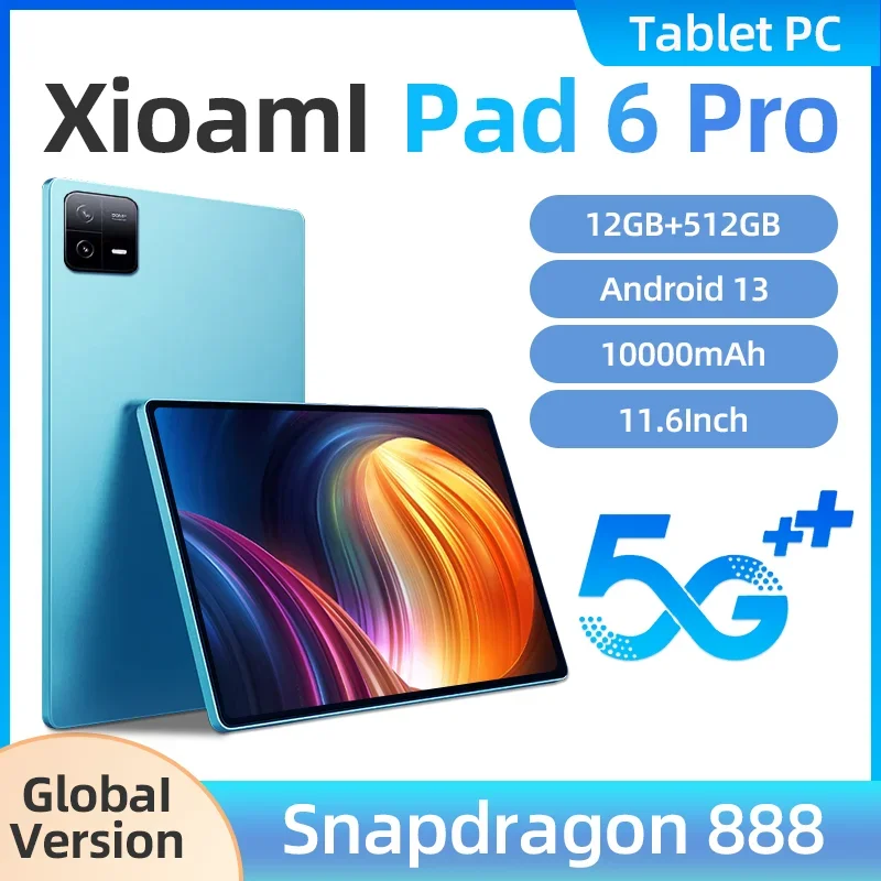 Оригинальный планшет, 2024 дюймов, Android 13,0 Pad 6 Pro, Snapdragon 888, 16 ГБ + 512 ГБ, планшет с двойной SIM-картой или Wi-Fi, HD, 4K, Mi
Оригинальный планшет, 2024 дюймов, Android 13,0 Pad 6 Pro, Snapdragon 888, 16 ГБ + 512 ГБ, планшет с двойной SIM-картой или Wi-Fi, HD, 4K, Mi