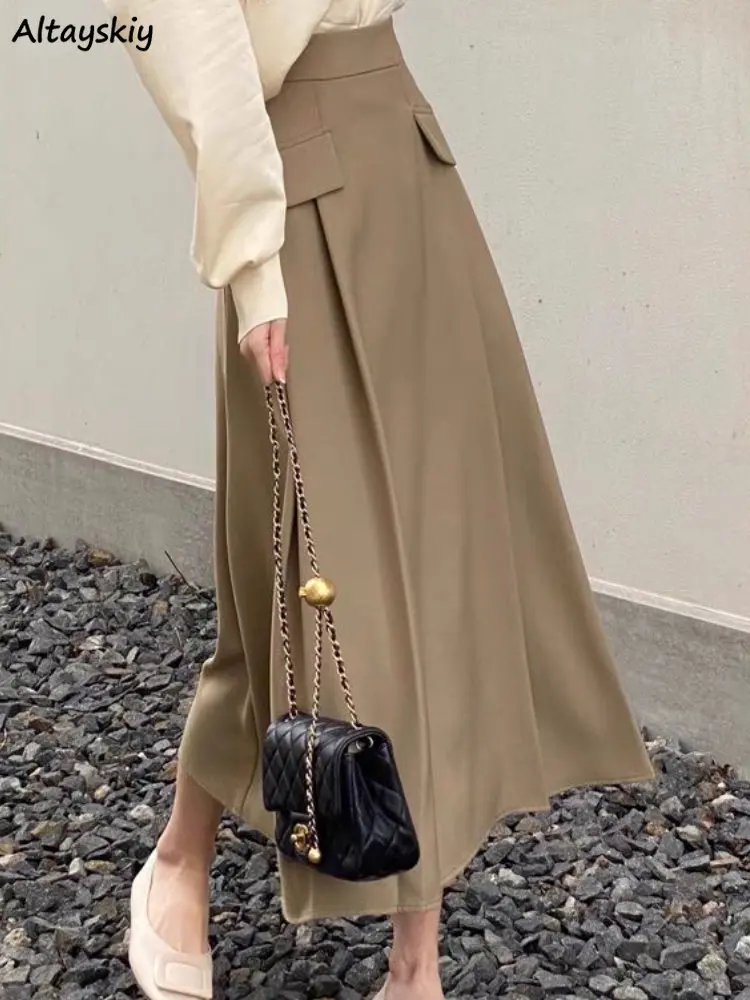 Midi Pleated Skirts Women Solid Empire Design Tender Ladies Spring Daily Casual Юбка Женская Korean Style Minimalist All-match
Midi Pleated Skirts Women Solid Empire Design Tender Ladies Spring Daily Casual Юбка Женская Korean Style Minimalist All-match