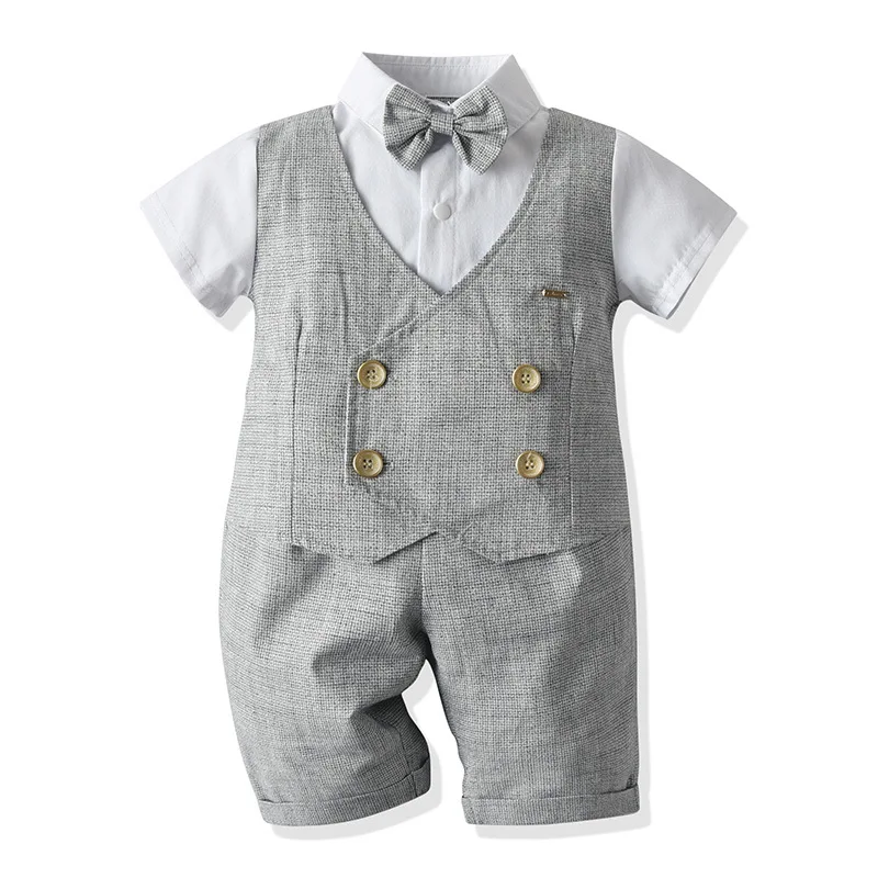 Baby Kids Boys Clothes Set Cotton Bow Front Short Sleeve & Plaid Shorts Summer Thin Short Sleeve Children's Summer Suit
Baby Kids Boys Clothes Set Cotton Bow Front Short Sleeve & Plaid Shorts Summer Thin Short Sleeve Children's Summer Suit