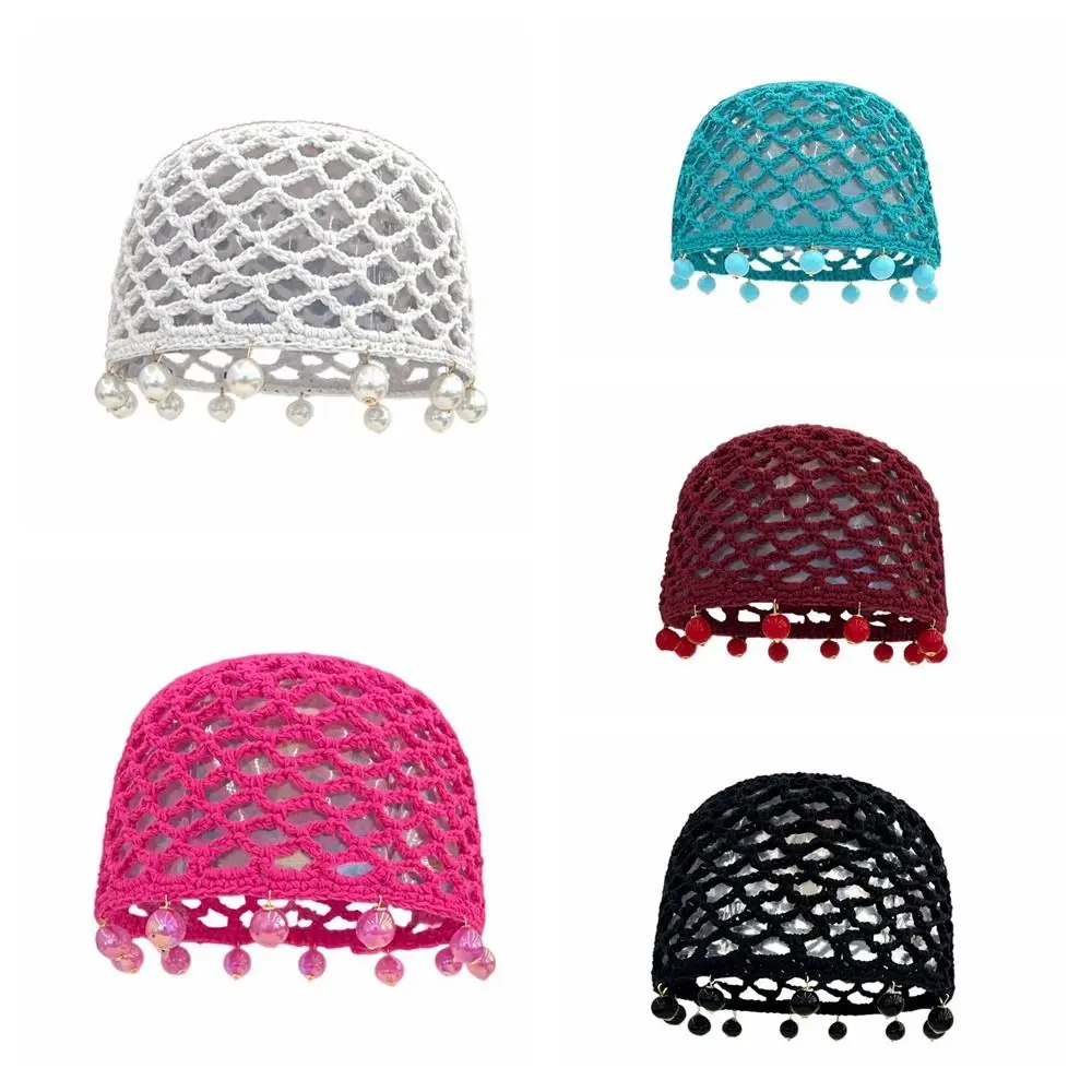 Round Beads Crochet Hollow Tassels Knitted Hat 2 S2bc83720942449c49c09cd044b32e1a41