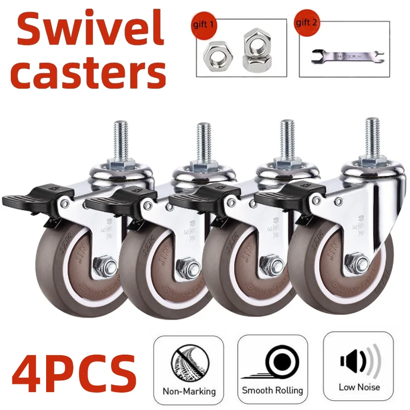 4PCS Swivel Casters1.5-2 Inch Wear-Resistant PU TPU Smooth Swivel Silent Roller Crib Heavy-Duty Furniture Ded
4PCS Swivel Casters1.5-2 Inch Wear-Resistant PU TPU Smooth Swivel Silent Roller Crib Heavy-Duty Furniture Ded