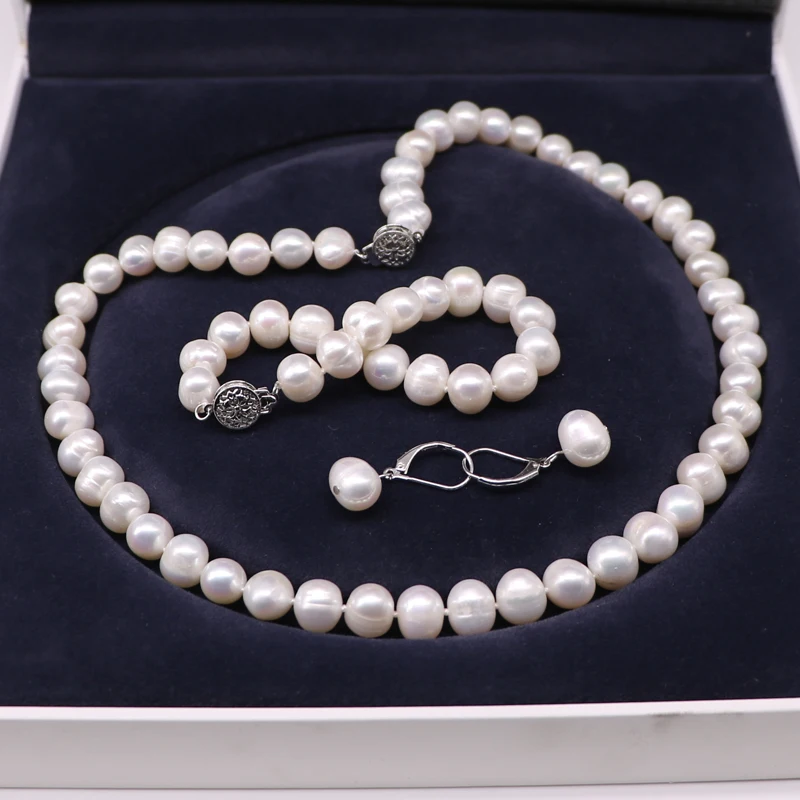 Beautiful White Pearl Jewelry Sets For Women Wedding Bridal Earring Bracelet Necklace Real Natural Freshwater Cultured Jewellery
Beautiful White Pearl Jewelry Sets For Women Wedding Bridal Earring Bracelet Necklace Real Natural Freshwater Cultured Jewellery