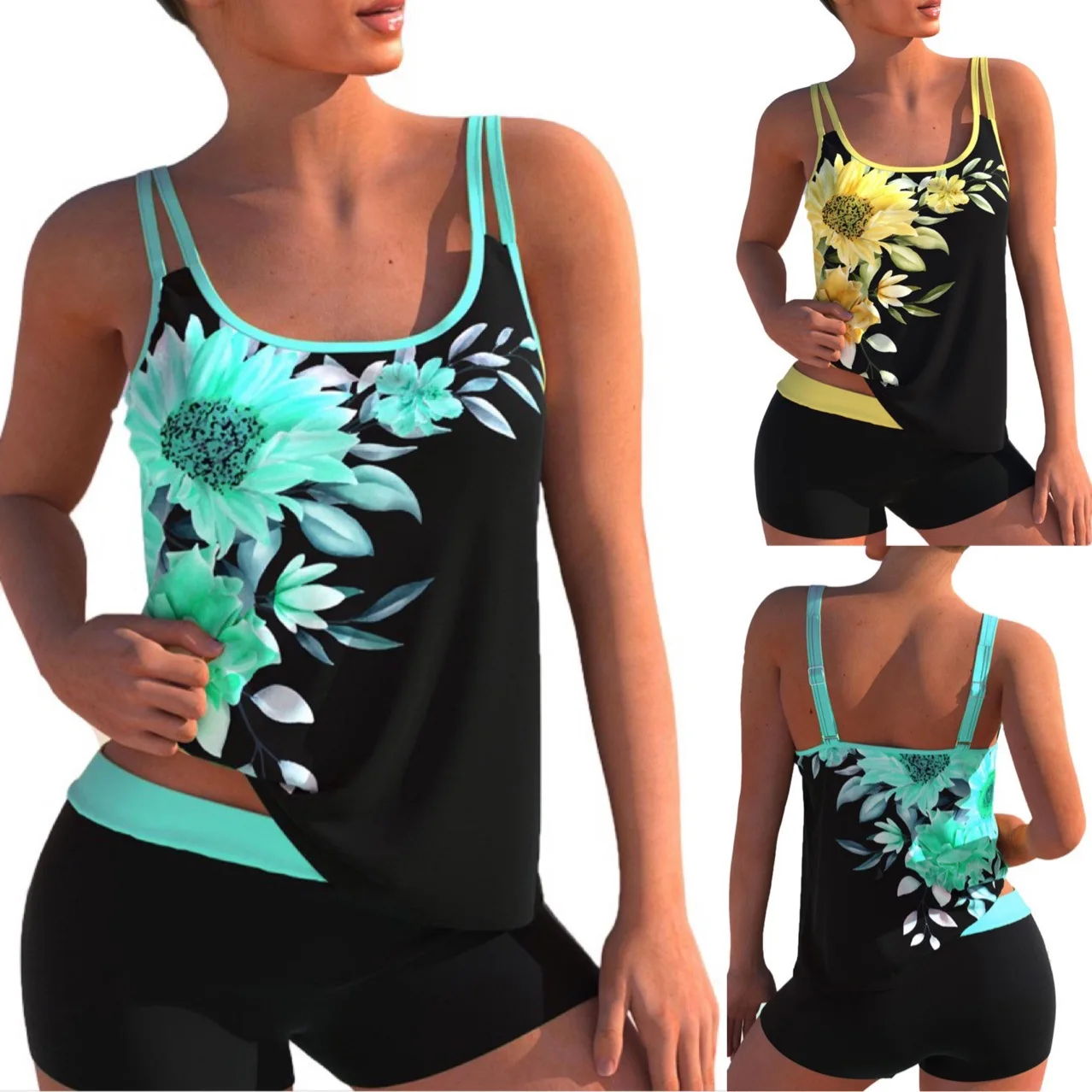 Two Pieces Swimsuit Plus Size Women Beach Dress Printed Tankini Set Swimwear Female Sports Bathing Swimming Swim Suit Beachwear
Two Pieces Swimsuit Plus Size Women Beach Dress Printed Tankini Set Swimwear Female Sports Bathing Swimming Swim Suit Beachwear