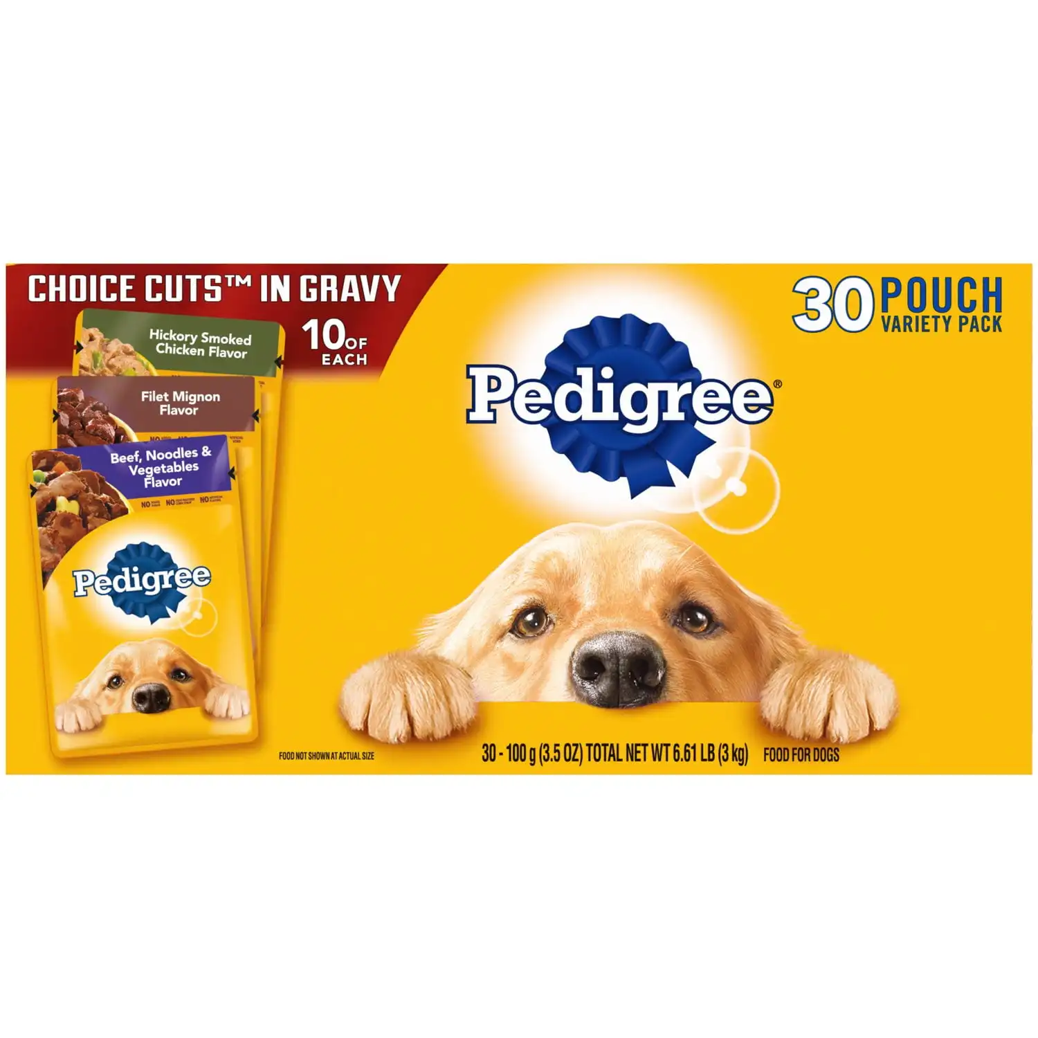 Pedigree Choice Cuts in Gravy Wet Dog Food Variety Pack, 3.5 oz Pouches (30 Pack)
Pedigree Choice Cuts in Gravy Wet Dog Food Variety Pack, 3.5 oz Pouches (30 Pack)