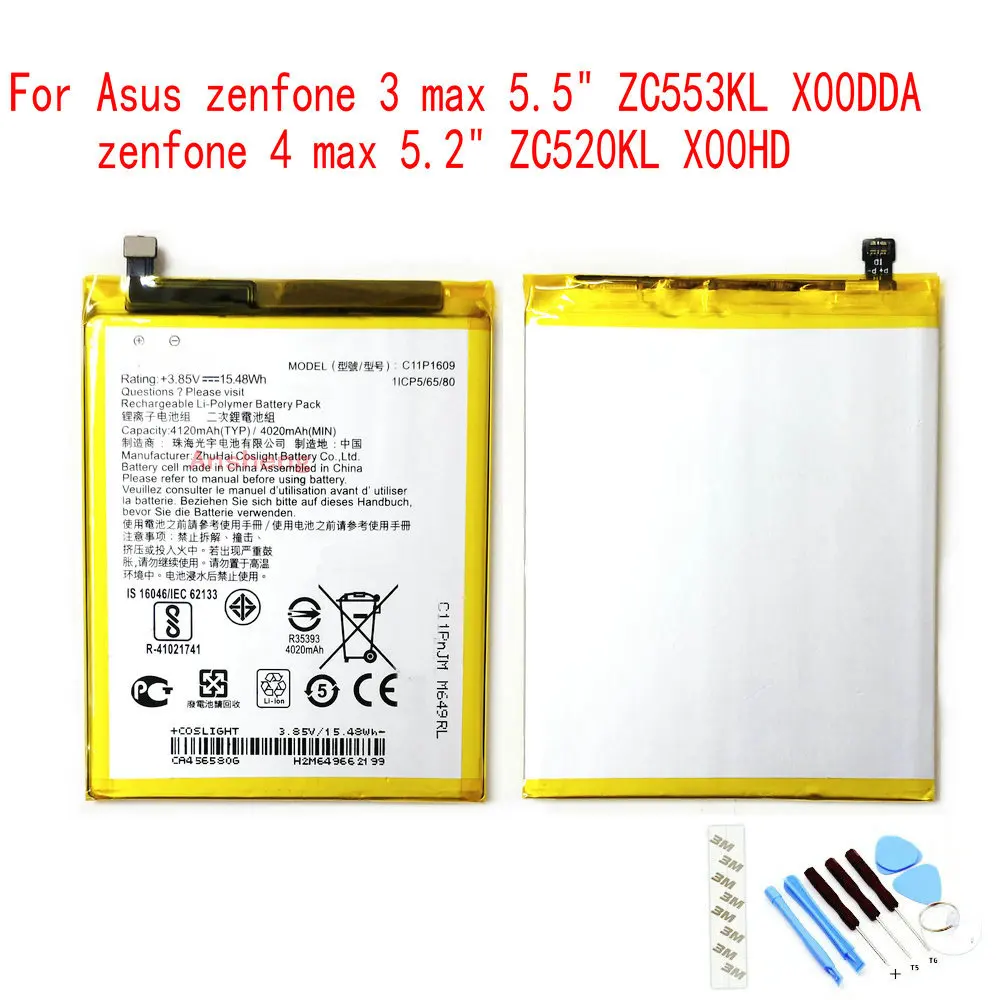 Original C11P1609 4100mAh Battery For Asus Zenfone3 Max 5.5" ZC553KL X00DDA Zenfone 4Max 5.2" ZC520KL X00HD
Original C11P1609 4100mAh Battery For Asus Zenfone3 Max 5.5" ZC553KL X00DDA Zenfone 4Max 5.2" ZC520KL X00HD