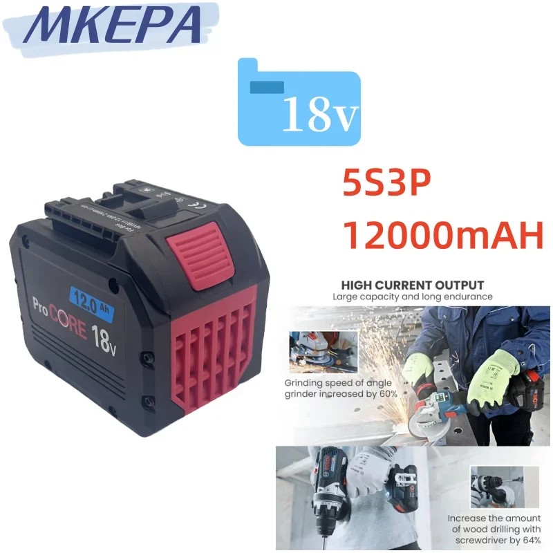 Профессиональные инструменты для беспроводной системы Bosera, 18V12000mAH 21700 литий-ионная резервная батарея, BAT609, BAT618, GBA18V8,
Профессиональные инструменты для беспроводной системы Bosera, 18V12000mAH 21700 литий-ионная резервная батарея, BAT609, BAT618, GBA18V8,
