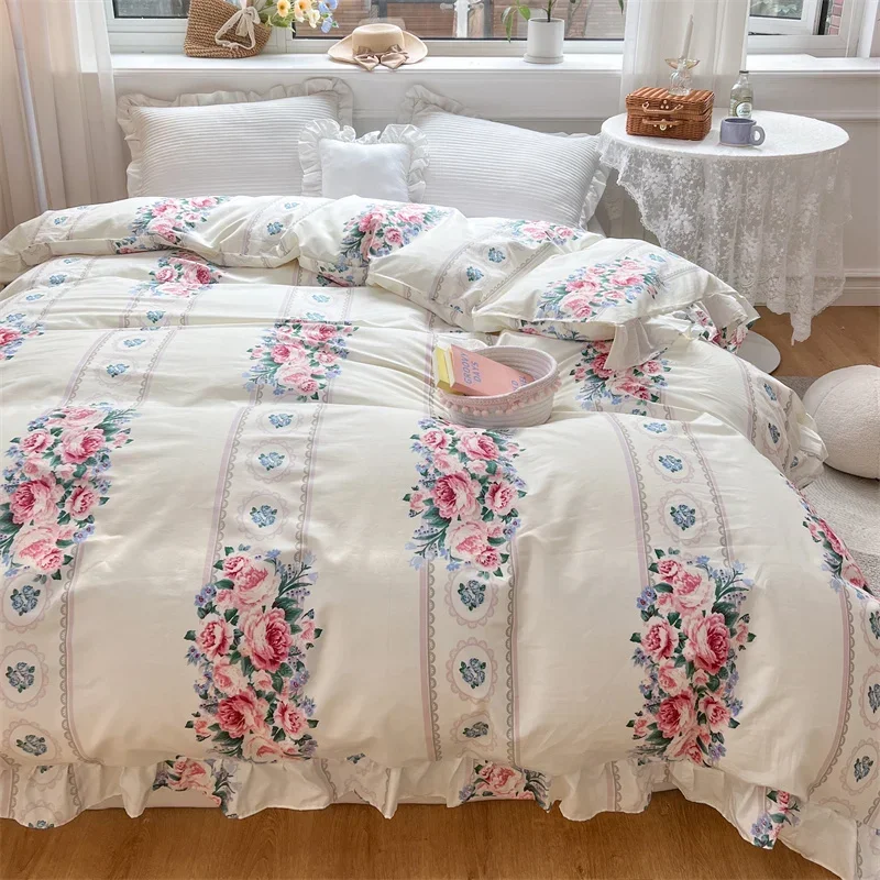 

1PC Cotton Floral Pattern Home Bedding Duvet Cover Double-sided AB Version Comfortable Quilt Comforter Cover Home Textiles #/