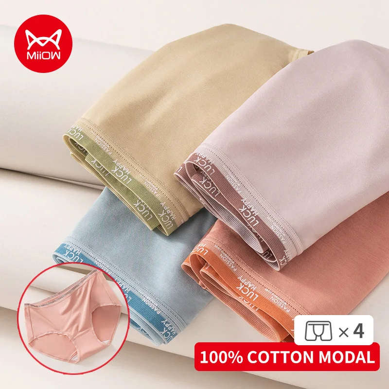 MiiOW 4pcs Modal Women's Panty Skin-friendly Cotton Crotch Briefs Underwear Female Panties Breathable Girls Lingerie Underpants
MiiOW 4pcs Modal Women's Panty Skin-friendly Cotton Crotch Briefs Underwear Female Panties Breathable Girls Lingerie Underpants