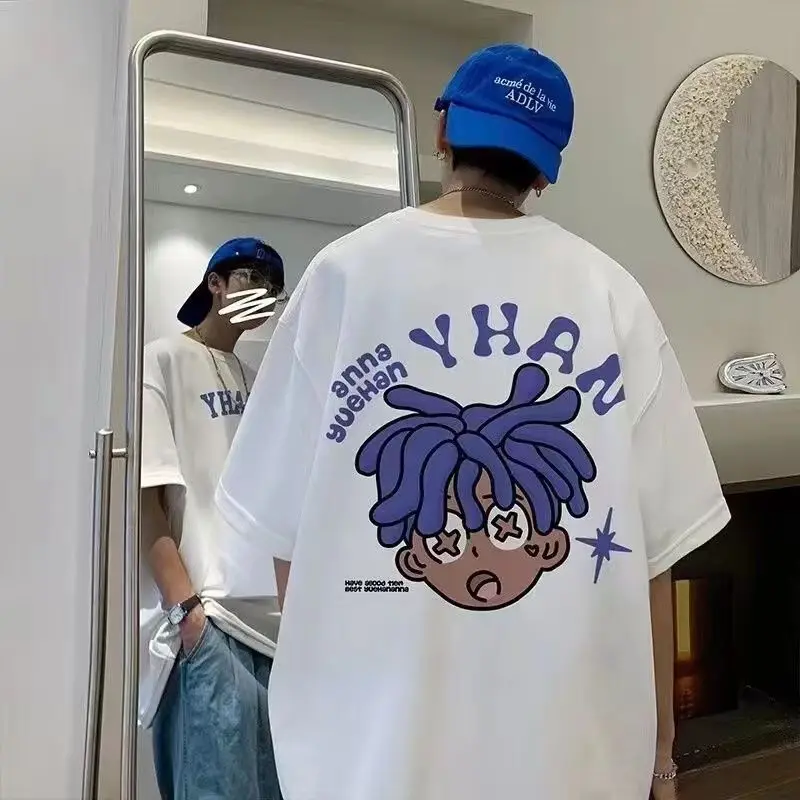 Korean Hiphop Street Print Graphic Trend Top Hip Hop Boy Y2K Loose and Versatile Couple Half-sleeved Round Neck Tops
Korean Hiphop Street Print Graphic Trend Top Hip Hop Boy Y2K Loose and Versatile Couple Half-sleeved Round Neck Tops
