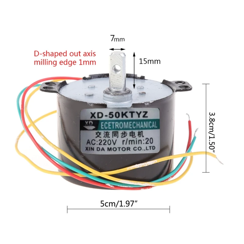 50KTYZ Магнитный синхронный двигатель AC220V 2,5-50 об/мин, комплект низкоскоростных мотор-редукторов
50KTYZ Магнитный синхронный двигатель AC220V 2,5-50 об/мин, комплект низкоскоростных мотор-редукторов